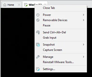 Envoyer la commande CTRL ALT SUPP sur une VM VMware