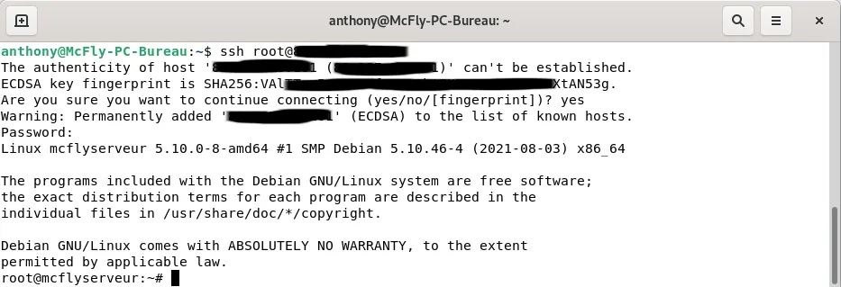 Connexion SSH Linux