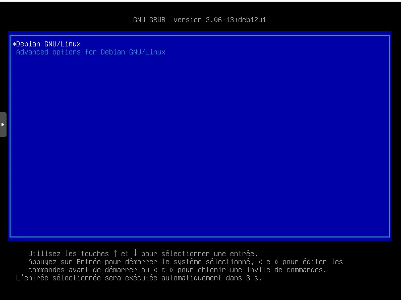 GRUB lors du démarrage