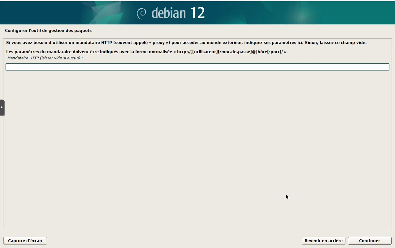 Configuration d'un mandataire
