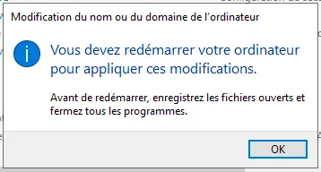 Demande de redémarrage de Windows Server