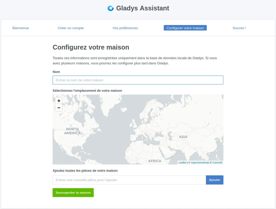 Configuration de votre maison et de ses pièces dans Gladys