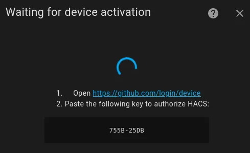 Connexion du compte Github à HACS