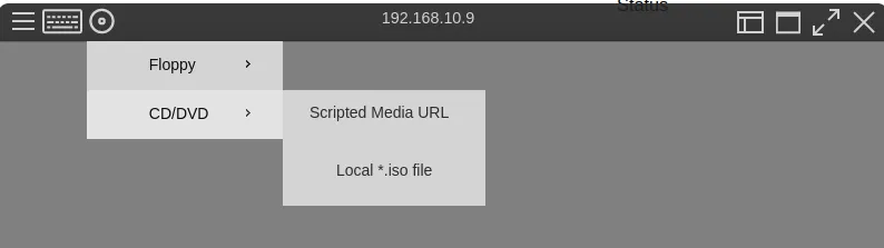 Chargement d'un CD/DVD depuis la fenêtre de contrôle HTML5 de iLO
