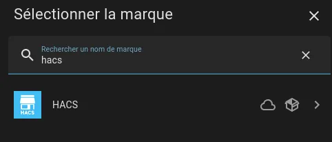 Intégration HACS depuis Home Assistant