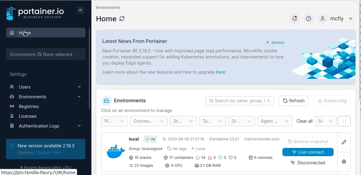 Ajouter un agent Portainer