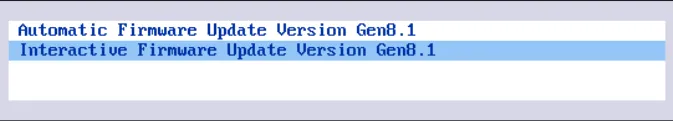 Sélection entre automatique ou interactive firmware update