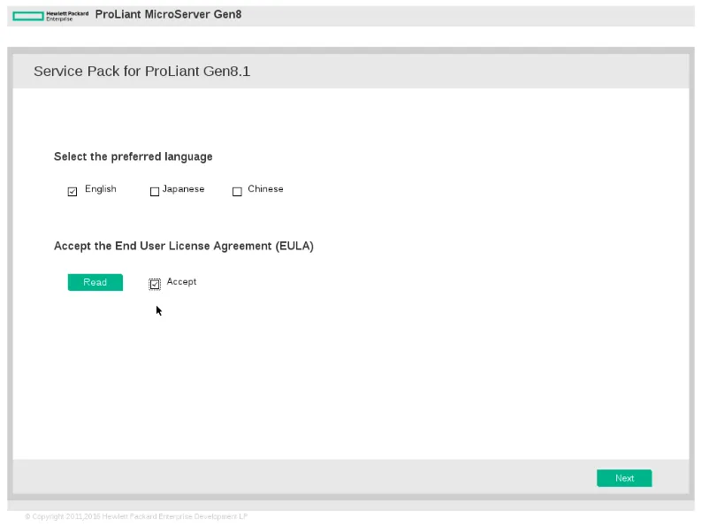 Choix de la langue et acceptation des conditions SPP Gen 8.1