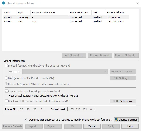 Configuration du Host-only dans VMware Confguration du Host-only dans VMware