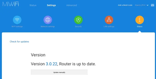 Vérification de la version du firmware du Mi router AIoT AX3600