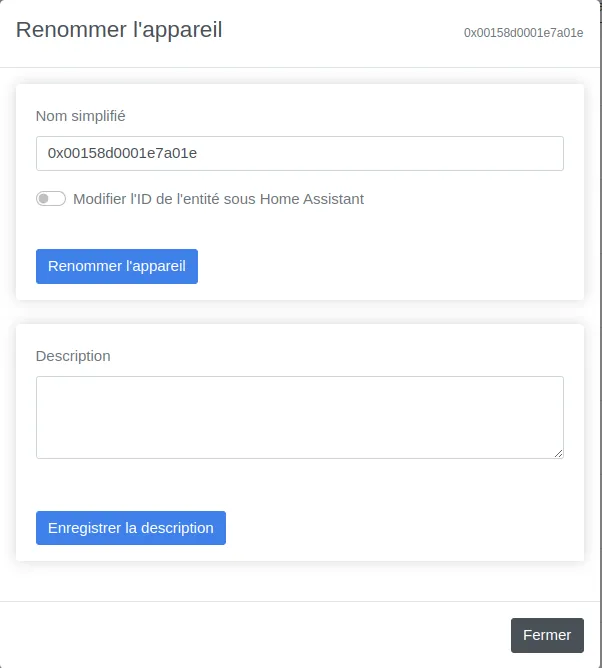 Renommer un appareil sous Zigbee2MQTT